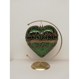 Grønt glas hjerte fra Vitbis 