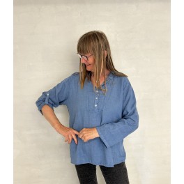 Denim blå hør bluse Janne K