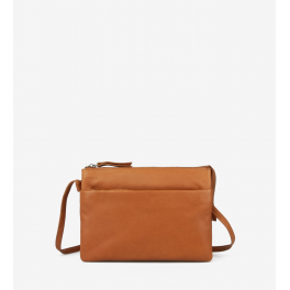 Crossbody cognac farvet skind taske