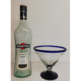 Martini glas blå uden stilk