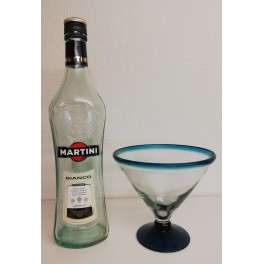 Martini glas turkis uden stilk